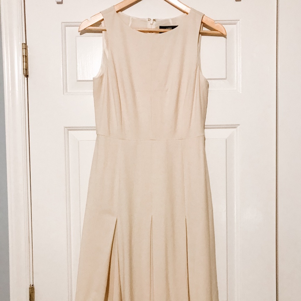 Ivory J. Crew Box-Pleat Dress, Size 2